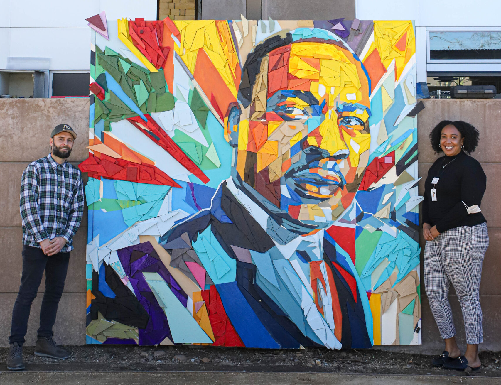 Paul Mericle and Valissa Thomas with MLK mural