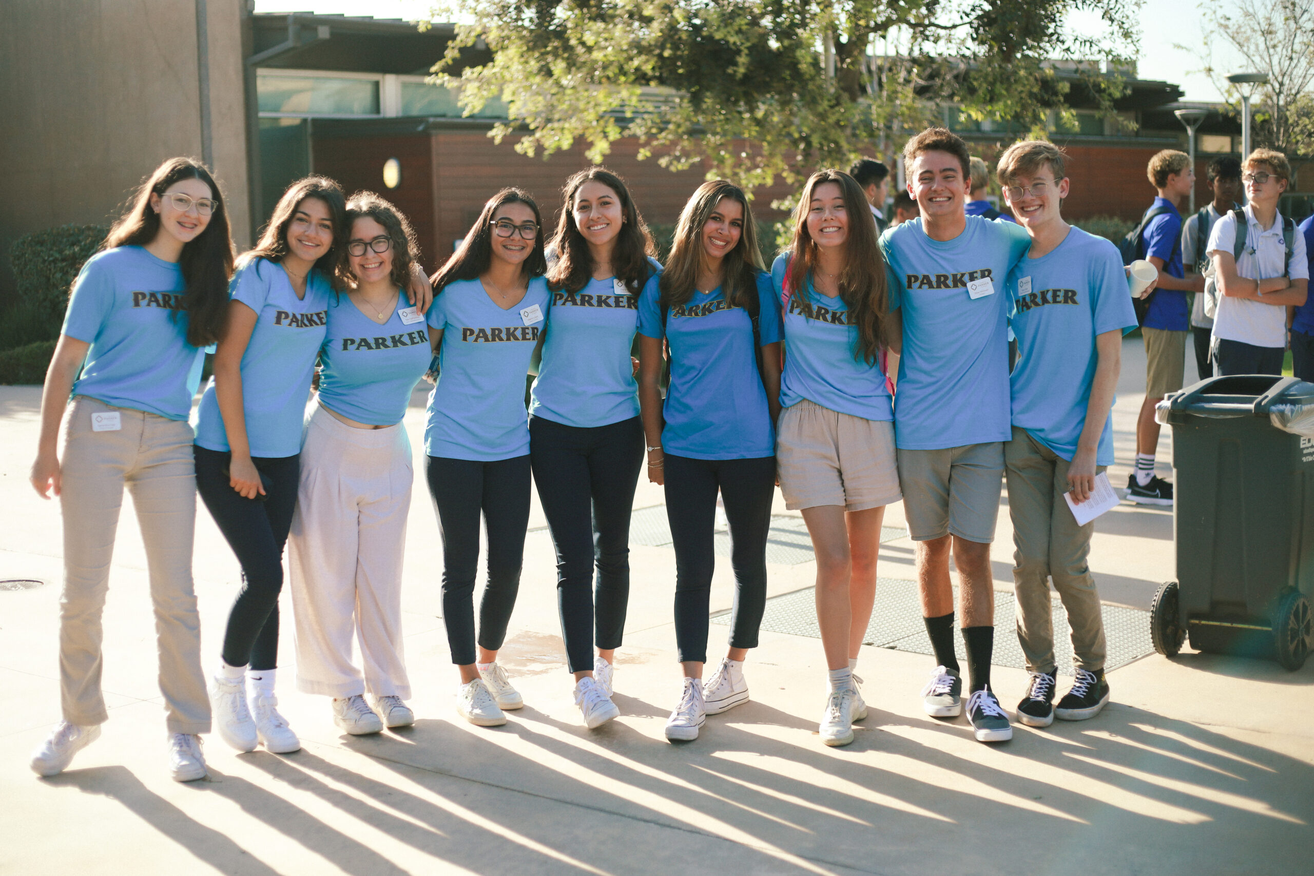 Parker ASB members greet students on the first day of school.