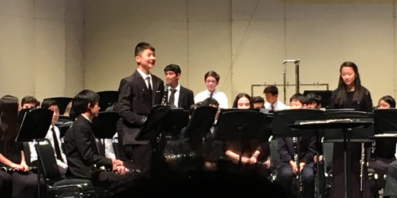 Middle School student plays first chair and solo in all-state concert